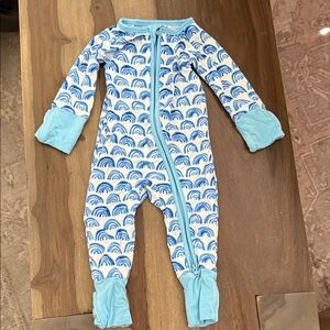 Little Sleepies Blue Rainbow Onesie Size NB